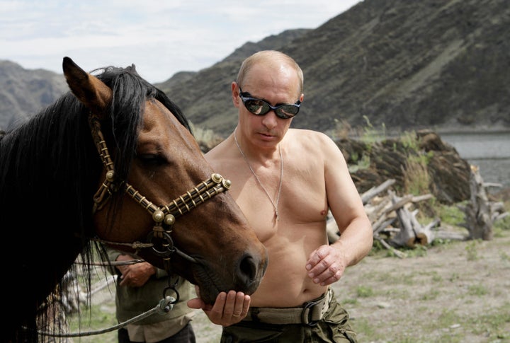 Vladimir Putin, shirtless horseback rider and president of Russia, has no