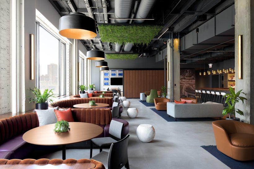 Marshall’s landing, new lounge in the Merchandise Mart at the top of the stairs opens this week.