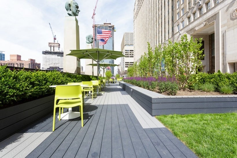 Functional outdoor work and gathering space replaces the “NeoConvoy.”