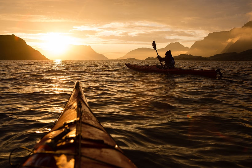 Kayaking under the Midnight Sun in Northern Norway