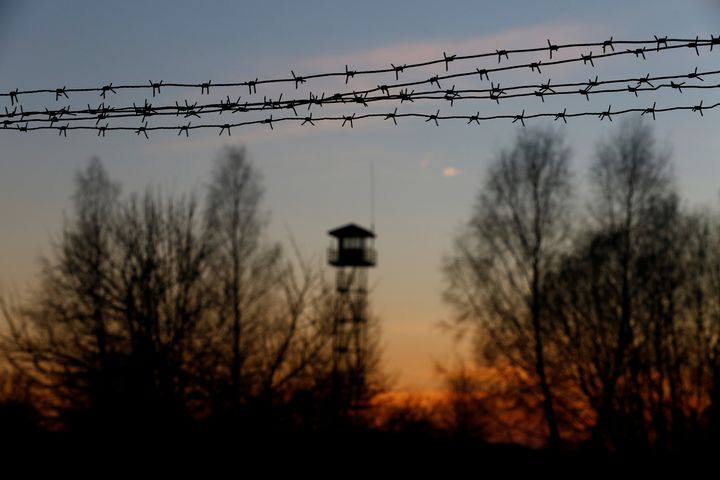 A watchtower is pictured on the Lithuanian side of the Polish-Lithuanian border, the so-called "Suwalki Gap," March 24, 2017.