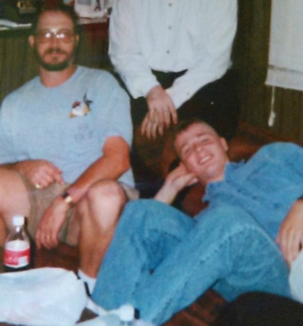 <p>Sam Linton, left, has been a badly needed father figure for Dennis Kelly, right.</p>