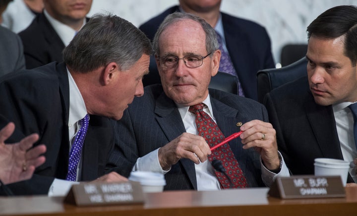 Sens. Richard Burr, Jim Risch and Marco Rubio (from left) all have to decide how they'll approach the former FBI director.