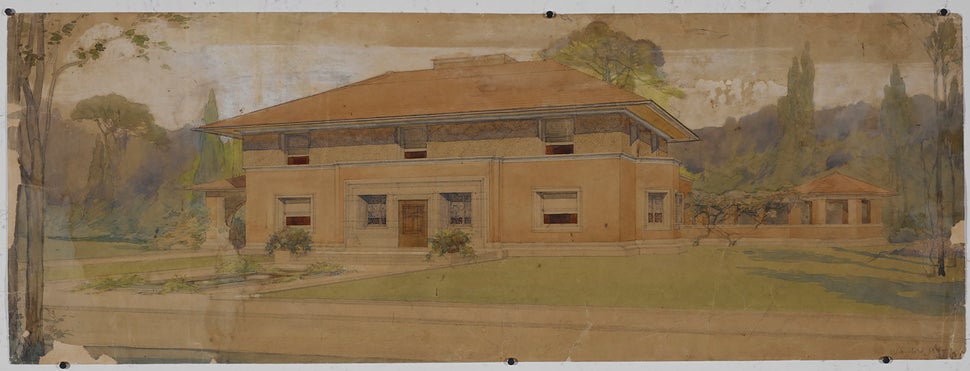 Frank Lloyd Wright's Winslow House in River Forest, Illinois (1893–94).