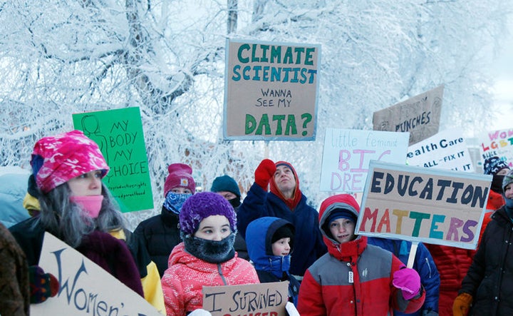 Education Matters. Earth Day protest in Fairbanks, Alaska.