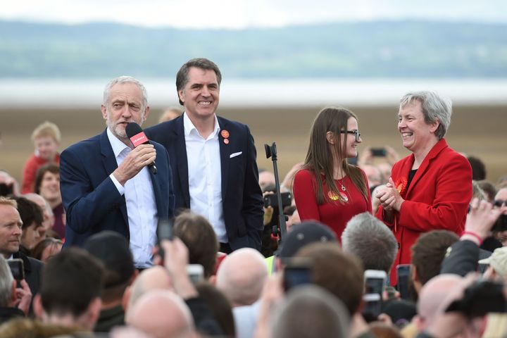 Jeremy Corbyn held a campaign rally on the beach in Wirral West.