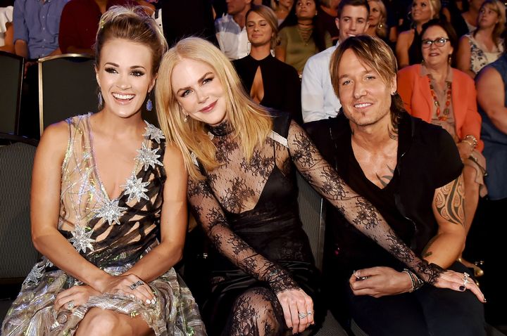 Carrie Underwood with Nicole Kidman and Keith Urban.
