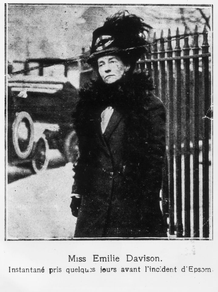 Emily Davison, a few days before her fatal attempt to stop the King's horse on Derby Day to draw attention to the women's suffragette movement 