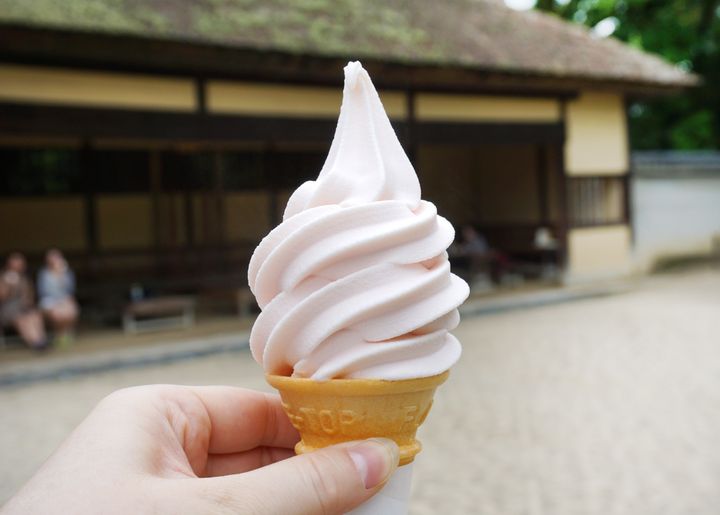 A cone of soft serve, looking innocent, but probably chock-full of additives.