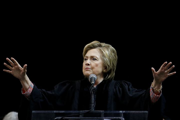 Former Secretary of State Hillary Clinton told graduates at a Brooklyn, New York, college on Thursday, June 8, 2017, that the horrific, racist attack in Portland last month showed that “the work of justice is never finished.”