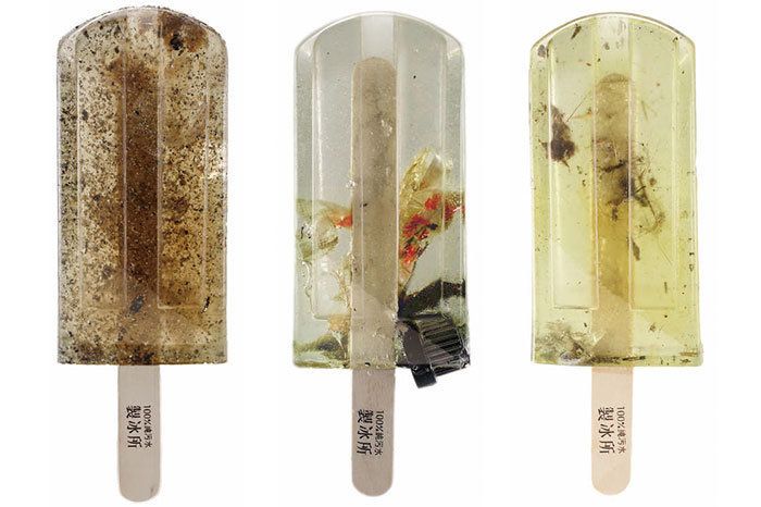 Three design students in Taiwan created popsicles from polluted water to demonstrate how much waste is polluting the country's water sources.
