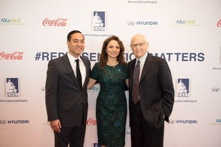 Rep. Joaquin Castro; TV producer Norman Lear, and CHCI President & CEO Domenika Lynch