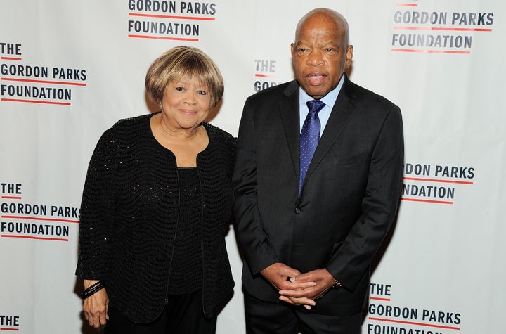 <p>Mavis Staples and Congressman John Lewis</p>