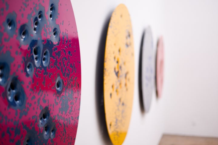 <p> Nicholas Hunt: Caliber Abstractions at Mugello Gallery (detail)</p>