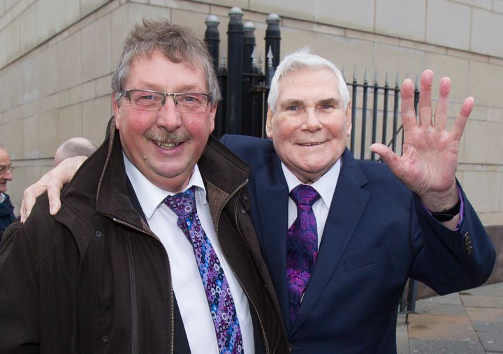 Sammy Wilson, right, and Evangelical preacher Pastor James McConnell.