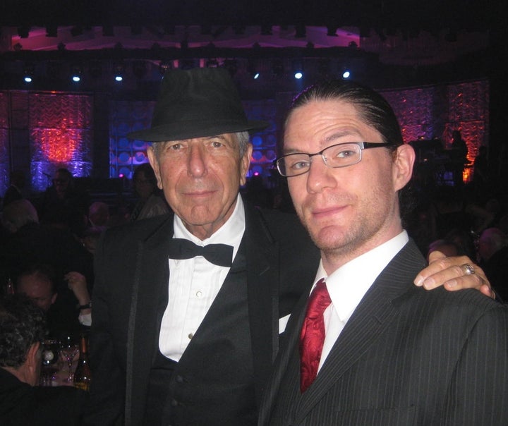 Inductee Leonard Cohen with my guest Bryan Kane of Bone Gunn