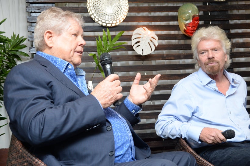 Gordon ‘Butch’ Stewart, Chairman of Sandals Resorts and Sir Richard Branson, Chairman of the Virgin Group at the recent launc