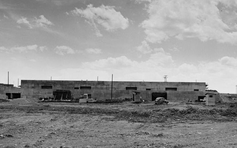 Building 771 at Rocky Flats under construction in the 1950s.