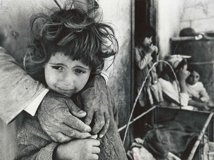Palestinian girl forced out of her home in Kafr Jammal, 1967.