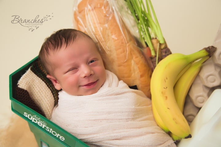 Baby Ezra was born in a grocery store.