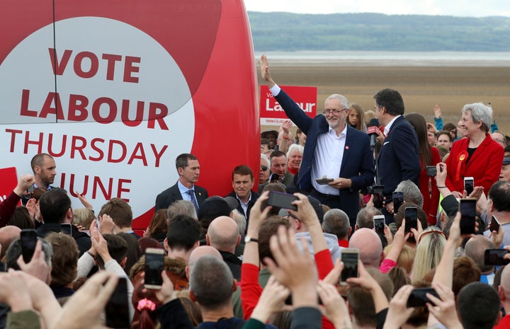 Corbyn's Wirral West beach rally.