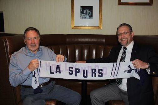 <p><strong><em>Keith with LA Spurs co-founder Rolfe Jones: “Oh, when the Spurs go marching in...”</em></strong></p>