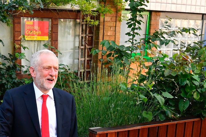 Jeremy Corbyn outside his Islington home.