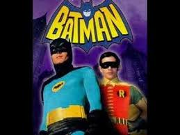 Batman (Adam West) and Robin (Burt Ward) in the colorful 1960s TV show.