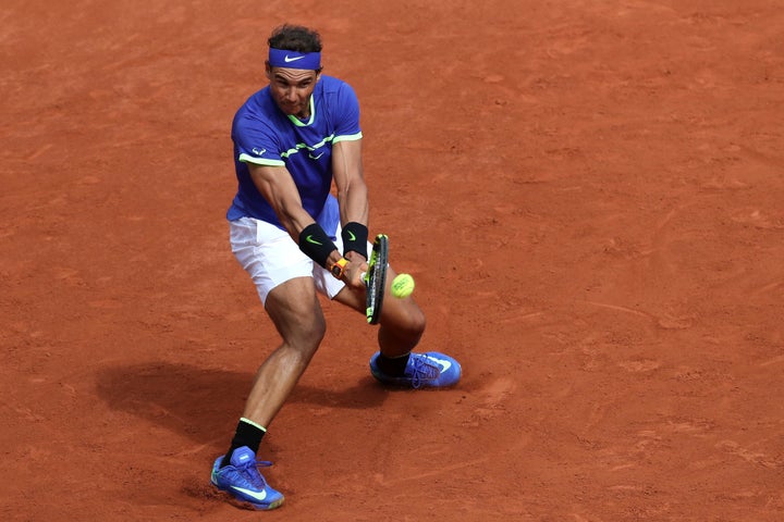 French Open, Roland Garros, Paris, France - June 11, 2017: Spain's Rafael Nadal in action during the final against Switzerlan