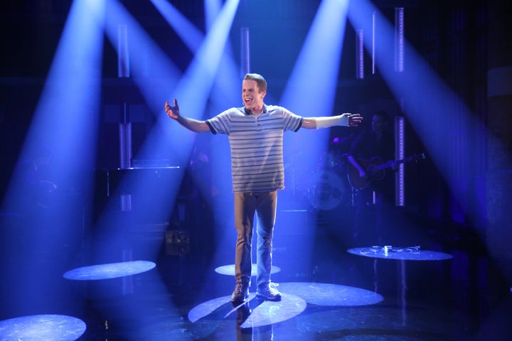 Ben Platt during a performance of the musical "Dear Evan Hansen."