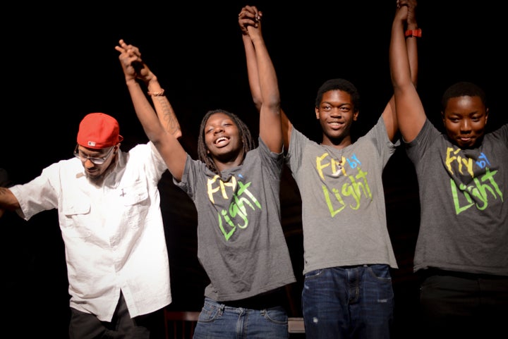 <p>Fly By Light participants perform at a One Common Unity showcase. </p>