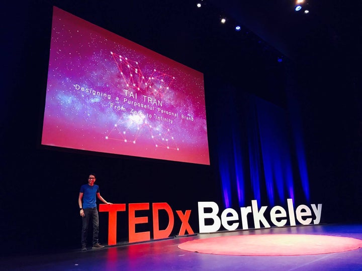 Tai speaks on the TEDx stage about how to design a compelling personal brand from “zero to infinity.” 