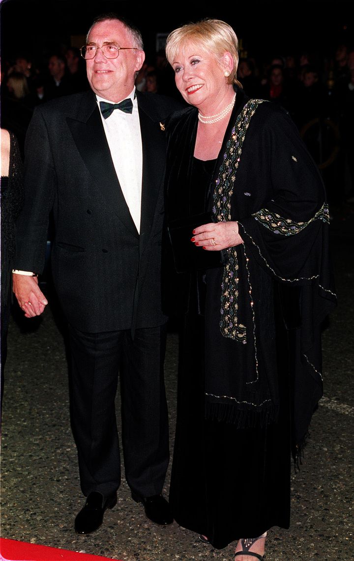 With her on-screen husband Bill Tarmey at the 2000 NTAs