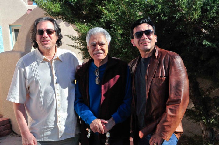 <p> Writers Dagoberto Gilb, Rudolfo Anaya, and Tony Diaz during the Albuquerque stop of the 2012 Librotraficante Caravan. Both Gilb’s and Anaya’s work were part of the outlawed Mexican American Studies Curriculum in Tucson. </p>
