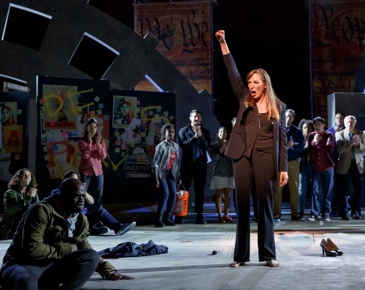 <p>Elizabeth Marvel in The Public Theater’s <em>Julius Caesar</em></p>
