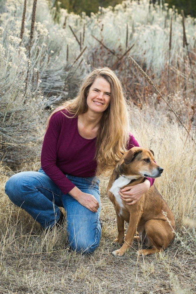 Author Julie Rehmeyer with her dog Frances