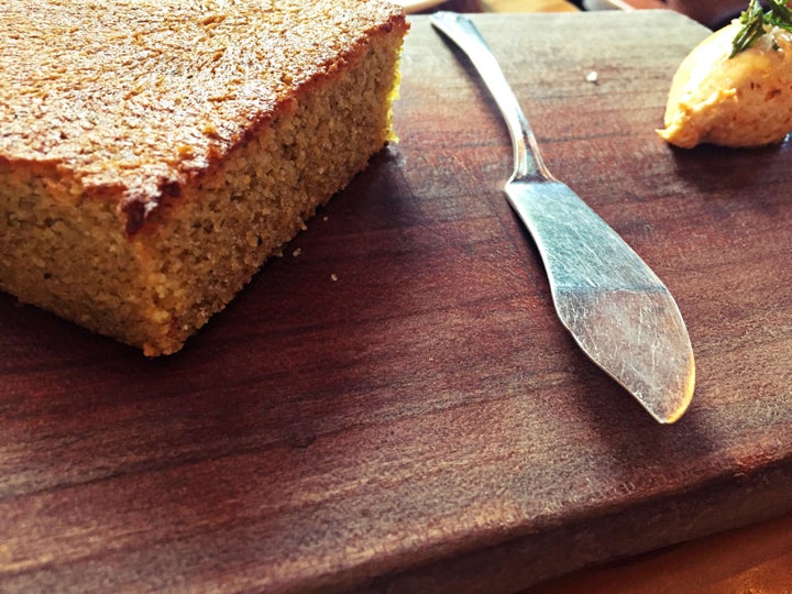 <p>Start with the rosemary and brown butter cornbread</p>