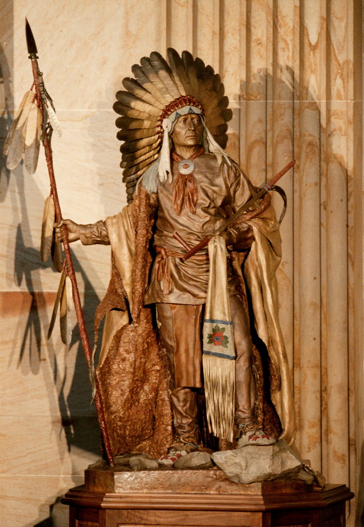 A statue of Chief Washakie in the Rotunda of the U.S. Capitol.