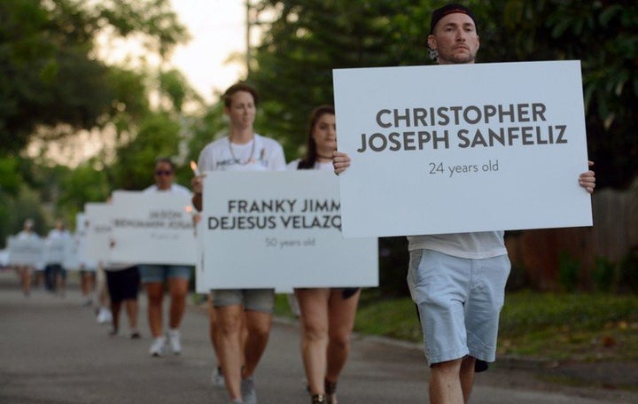 Marchers carried the Pulse victims’ names through St. Petersburg