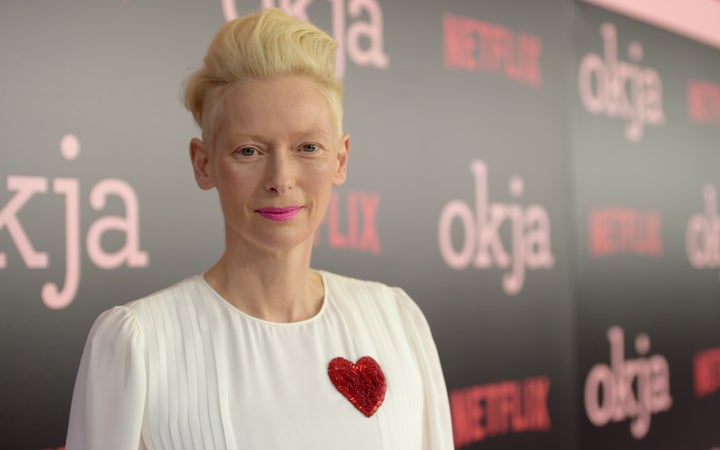 Tilda Swinton spoke to reporters about George Clooney at the New York premier of "Okja" on June 8. 