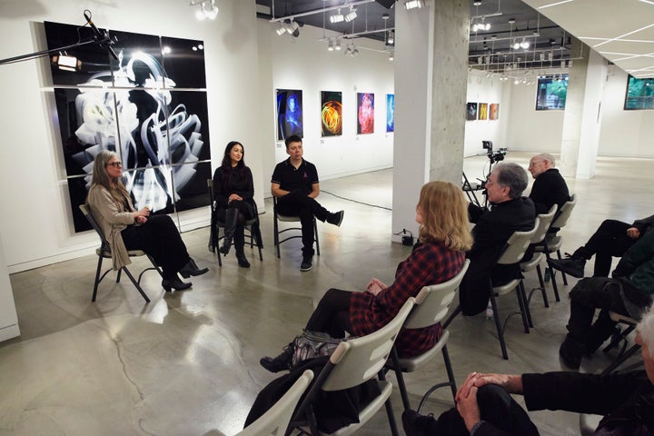 <p>Enlighten (NYC Artist Muse Installation). Gallery talk with Shana Nys Dambrot, Sheinina Raj, and The Crystal Method. (Full video below.)</p>