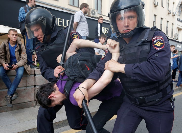 Young protesters flocked to the rallies following calls from opposition leader Aleksei Navalny for students to take charge at