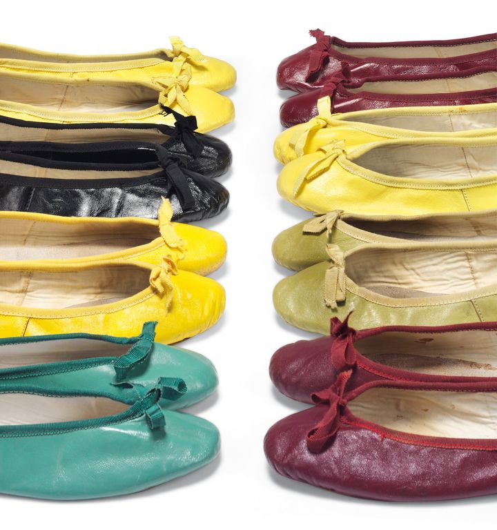 A selection of ballet pumps in a rainbow of colours - with estimates from £1,500.