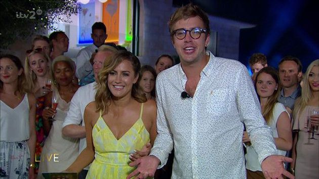 Iain with 'Love Island' host Caroline Flack