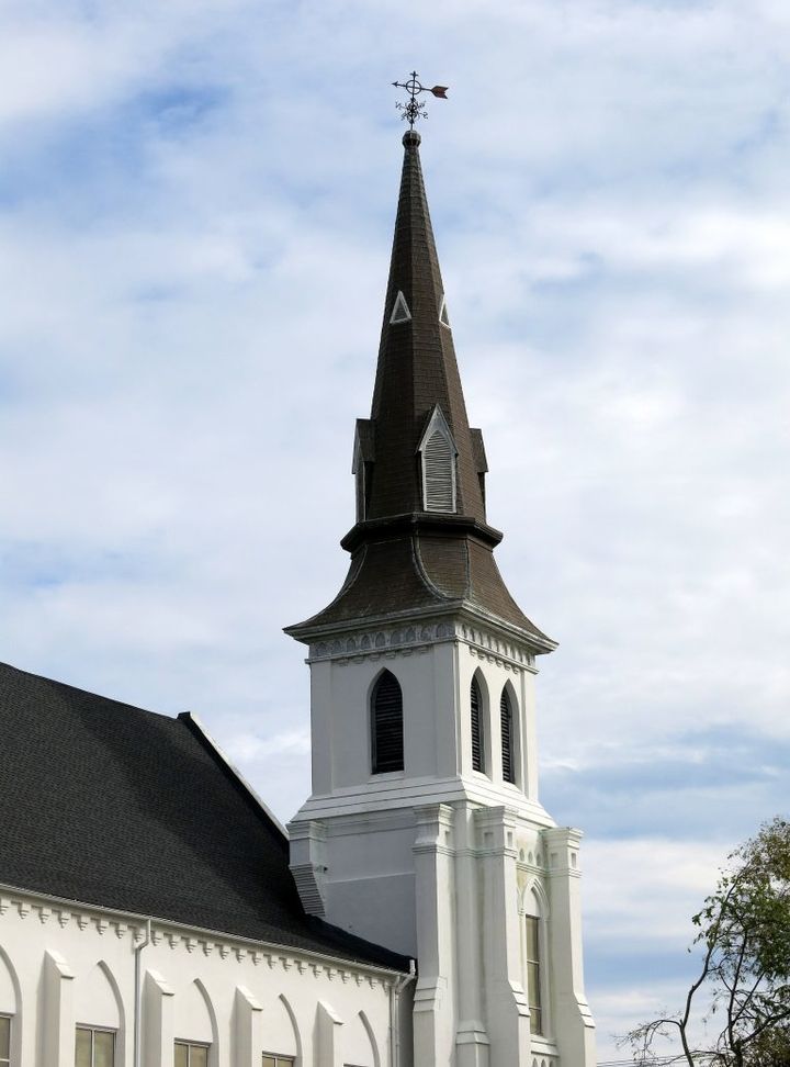 The steeple of Emanuel African Methodist Church, Charleston, SC.