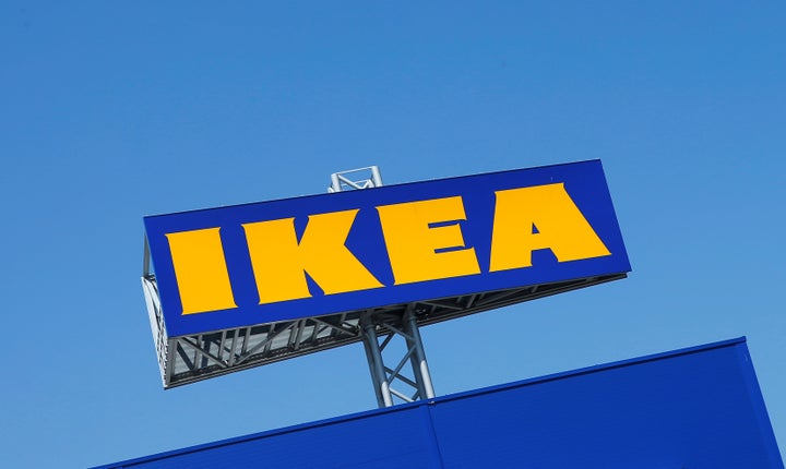 The Ikea logo is seen above a store in Voesendorf, Austria, April 24, 2017