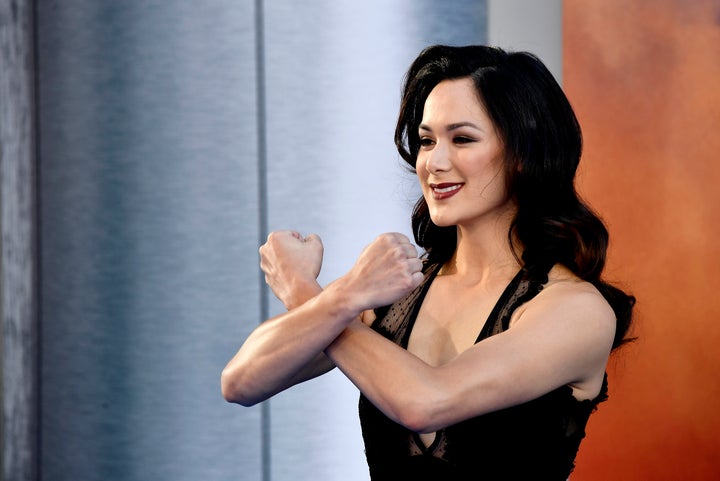 Actress and stunt double Samantha Jo arrives at the premiere of "Wonder Woman" on May 25.