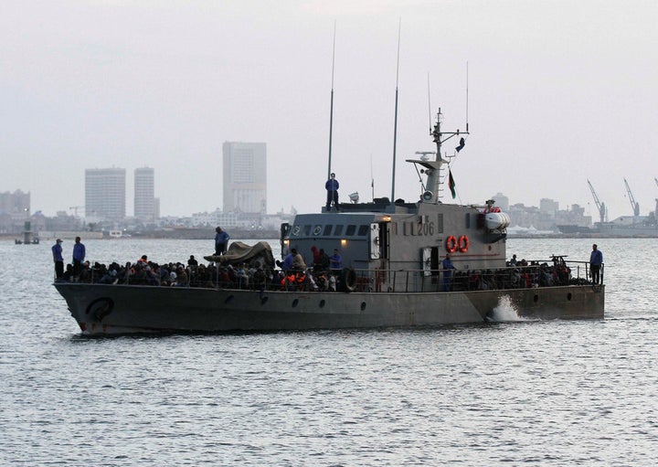 Migrants arrive in the coastal city of Tripoli, Libya, May 26, 2017.