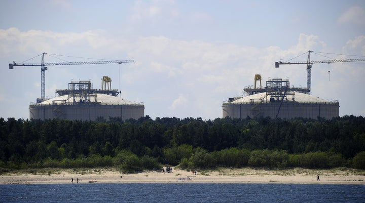 Poland’s first liquefied natural gas terminal, in the Baltic port of Swinoujscie,, under construction in 2014.