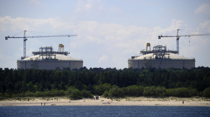 Poland’s first liquefied natural gas terminal, in the Baltic port of Swinoujscie,, under construction in 2014. 